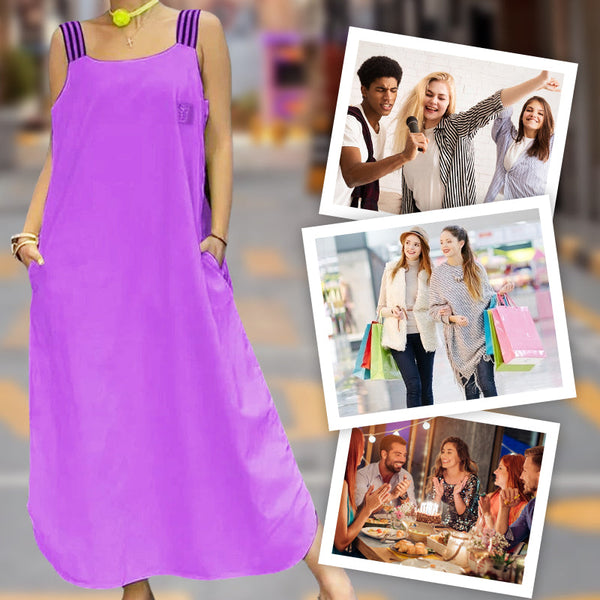 Robe maxi fluide avec larges bretelles et poches
