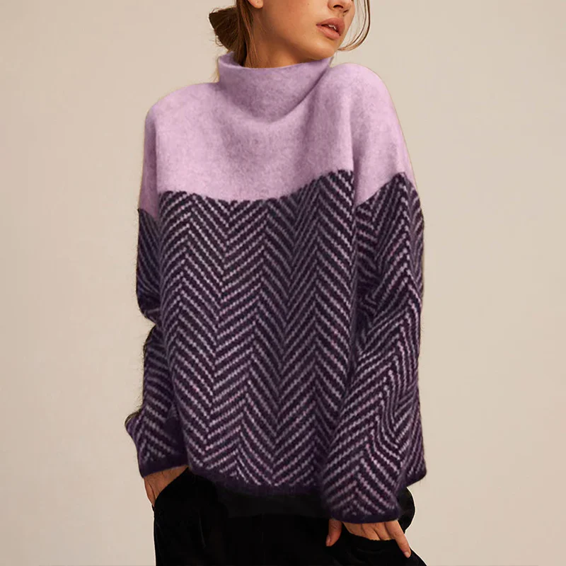 Pull à col roulé en maille épaisse et confortable