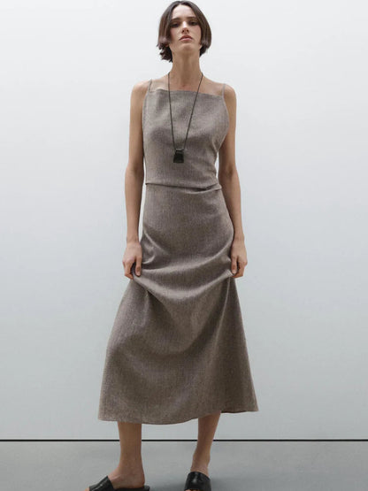 Robe longue en mélange de lin pour un style estival aéré