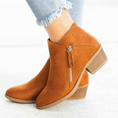 Bottes chevilles orthopédiques en cuir pour femmes