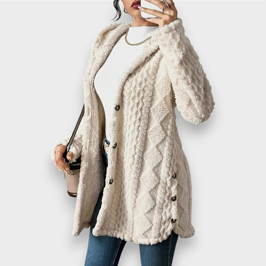 Cardigan à capuche en peluche confortable
