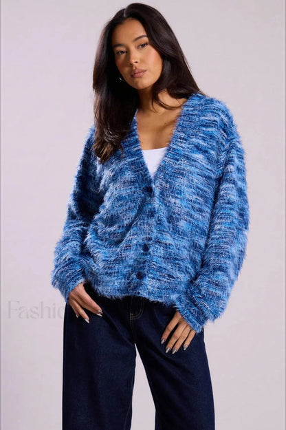 Cardigan Tricoté Vintage Rayé Col V Confortable