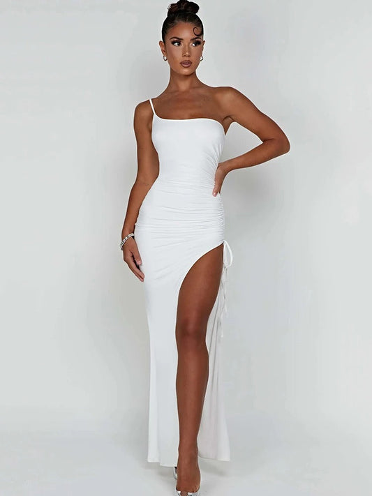 Élodie Lavin® | Robe Longue Fendue À Bretelles Fines