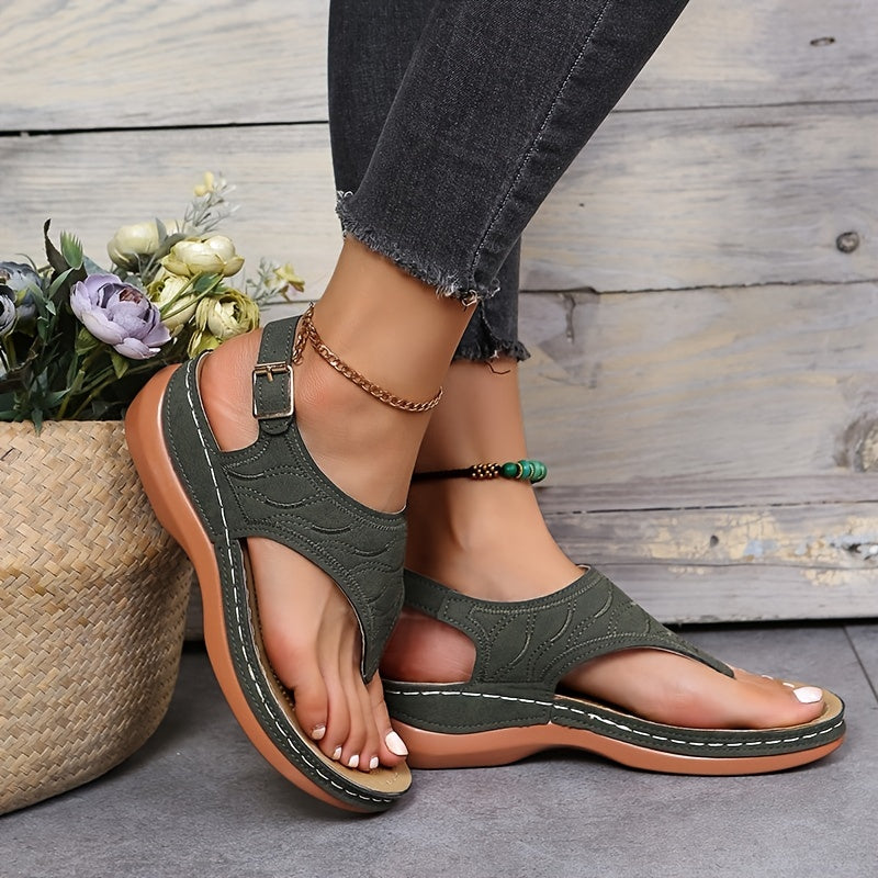 Sandales Plates Femme Confortables À Bout Ouvert