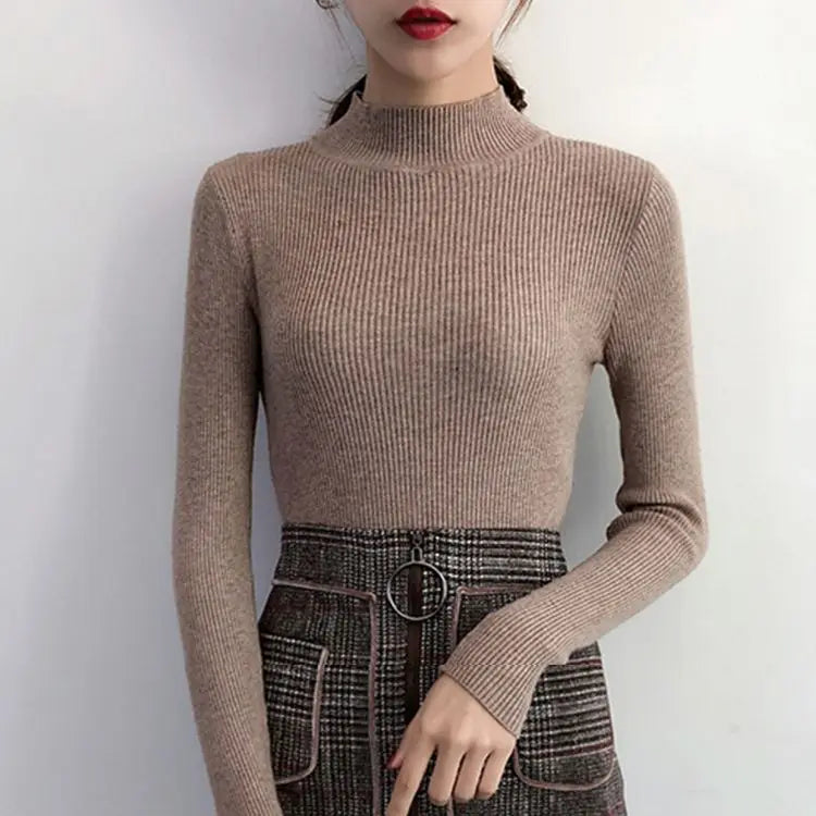 Pull en laine côtelé confortable pour femmes