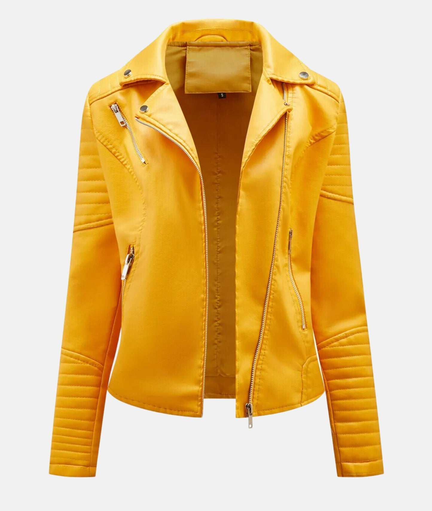Veste de motard femme chic en cuir synthétique
