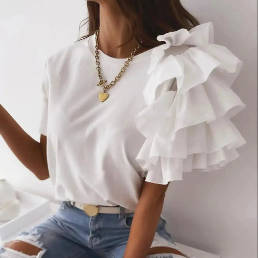 Élodie Lavin® | blouse à volant asymétrique