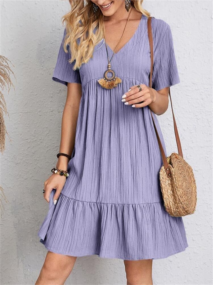 Robe fluide décontractée avec nœud à la taille