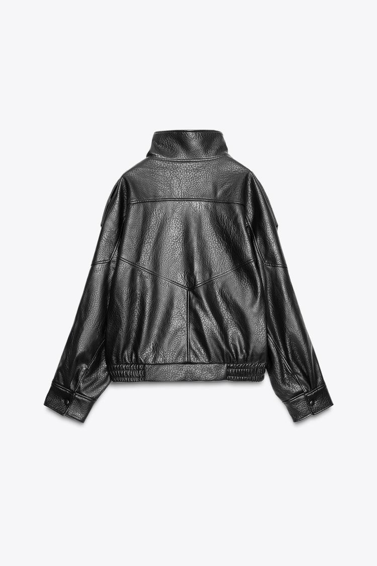Veste noire en similicuir