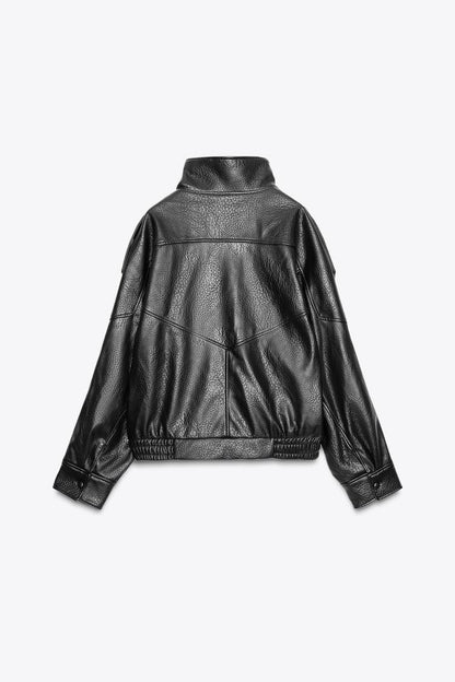 Veste noire en similicuir