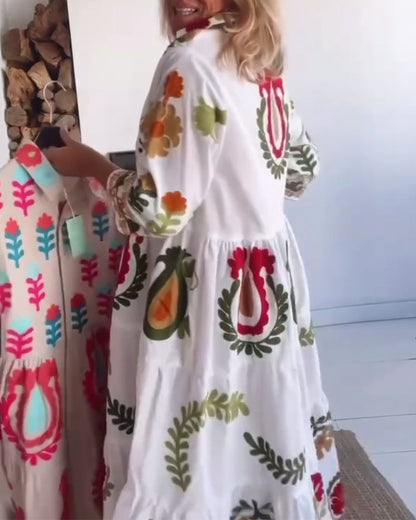Gracina™ - Robe Imprimé Floral Graphique