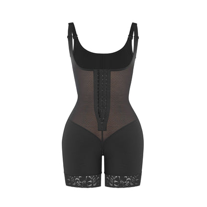 Felicia Short Powernet® - Ademende Latex Body met Open Borst, Buikcontrole en Stevige Compressie Shapewear.