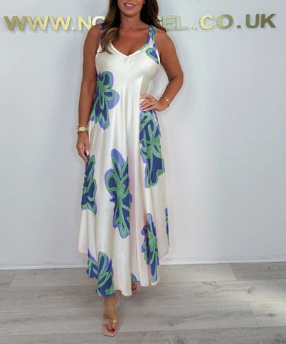 Carisia™ - Robe Maxi à Bretelles Imprimée pour une Élégance Estivale et Légère