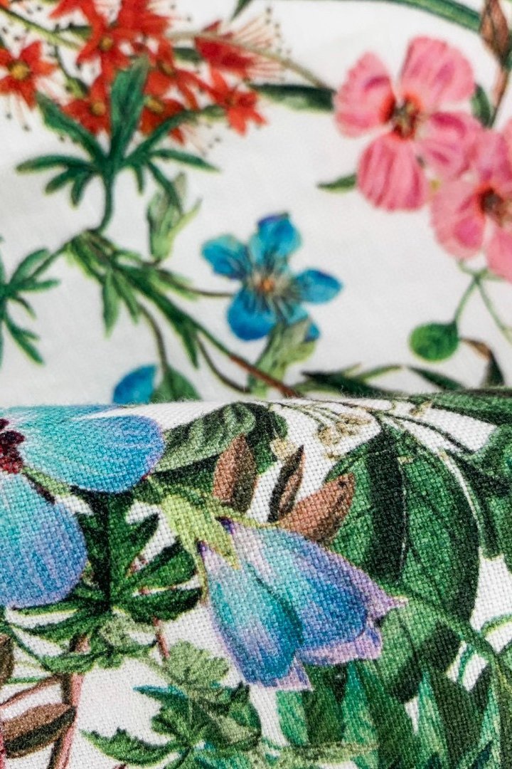 Pauline Laurent® | robe imprimée en lin avec nœud papillon
