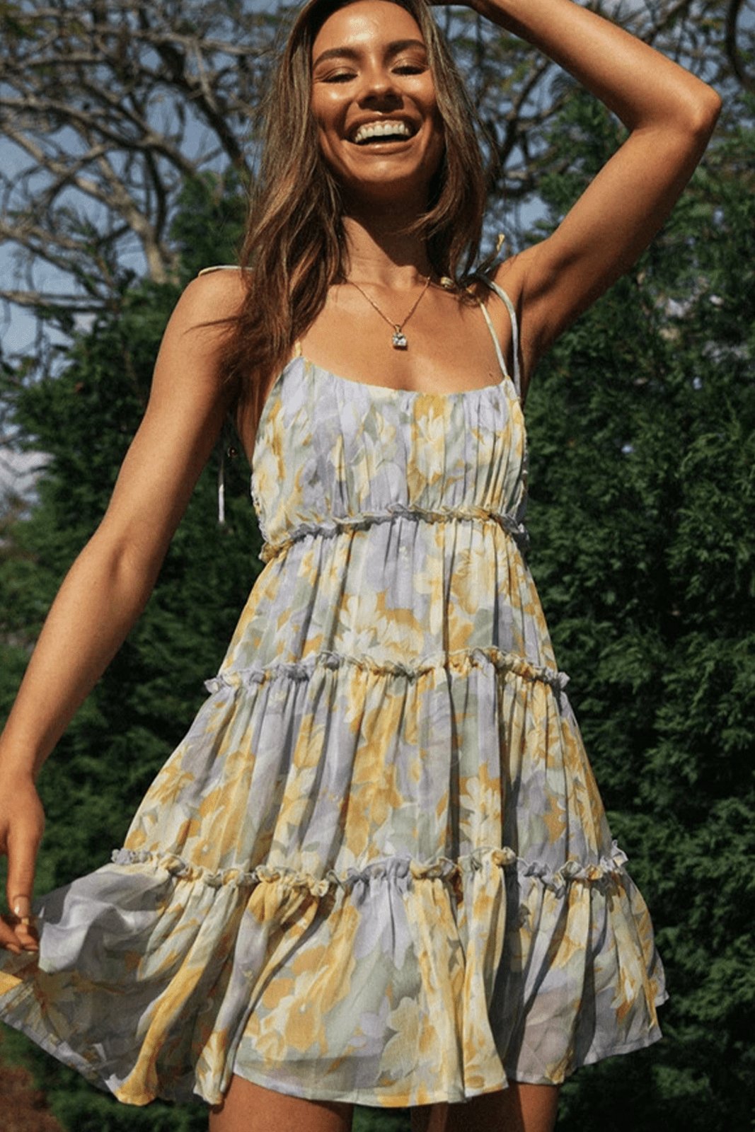Pauline Laurent® | Mini-robe de poupée en mousseline de soie dégradée