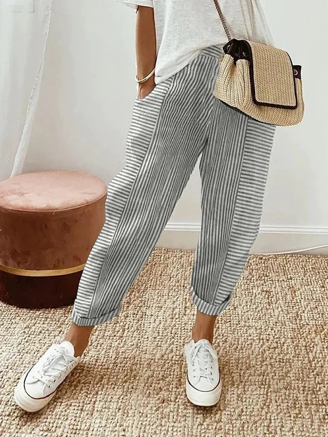 Pantalon à rayures Élégant et polyvalent