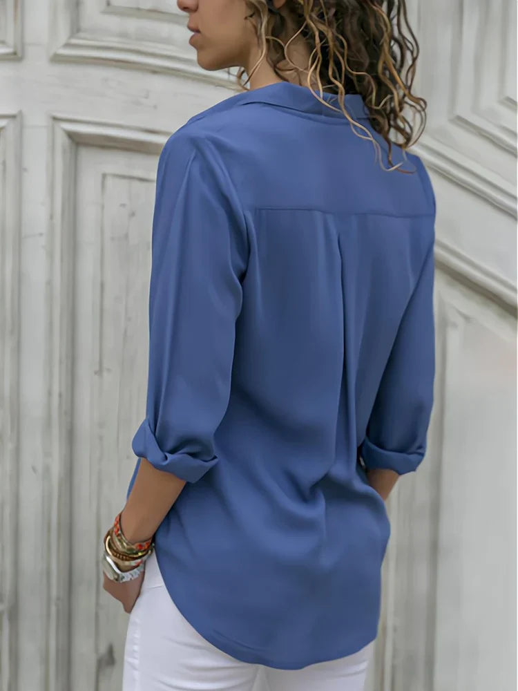 Blouse Longue à Boutons Tendance pour Femmes