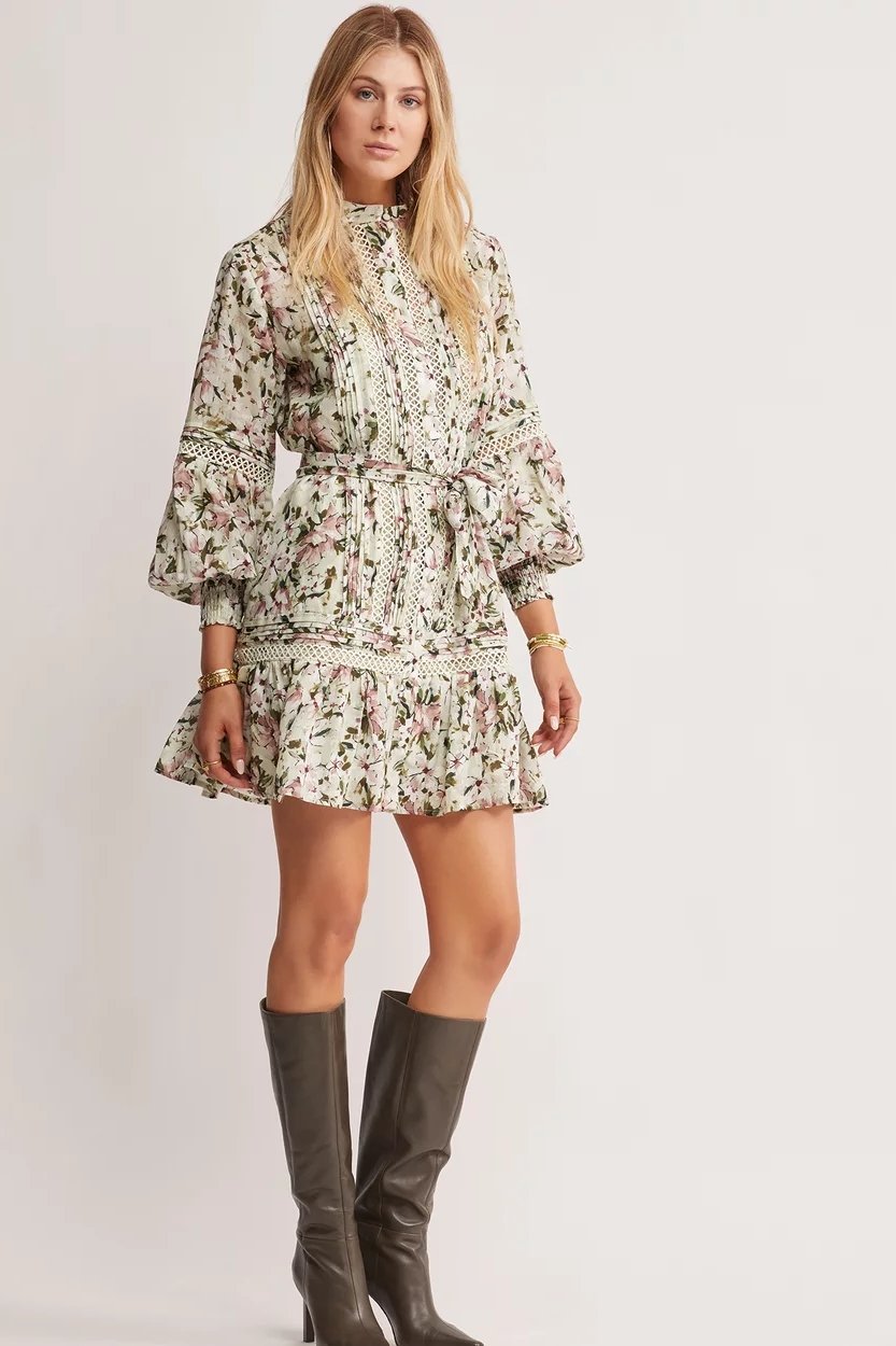 Pauline Laurent® | Mini-robe imprimée avec ceinture