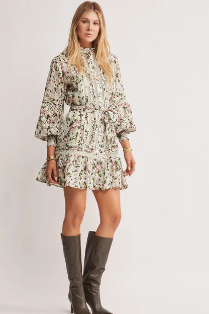 Pauline Laurent® | Mini-robe imprimée avec ceinture