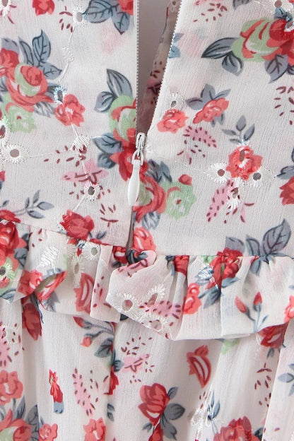Pauline Laurent® | Robe maxi imprimée sans épaules