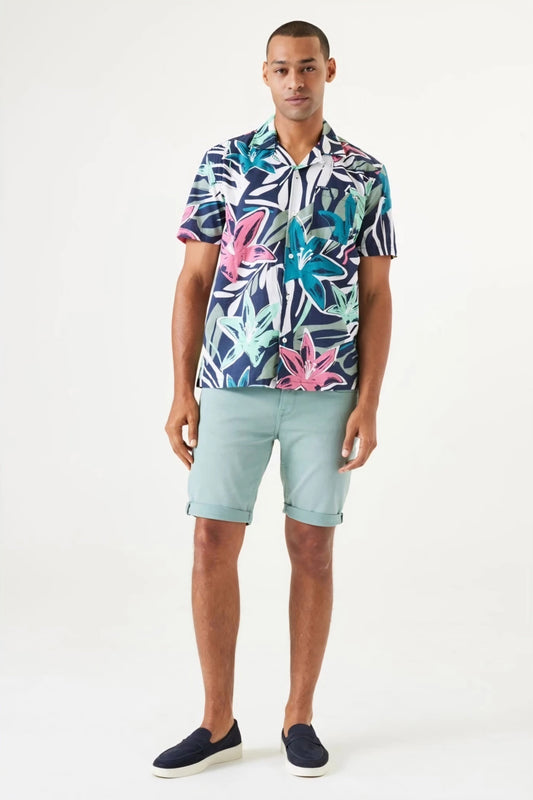Chemise Paddington Bleu Marine Manches Courtes