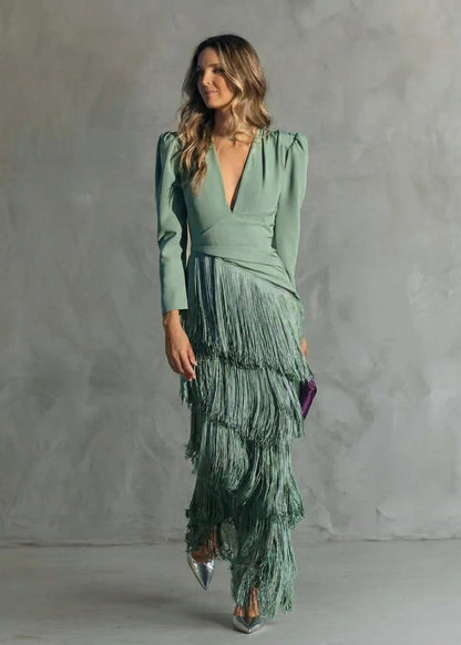 Clara | Robe Élégante à Franges