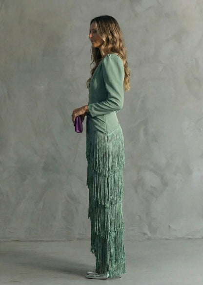 Clara | Robe Élégante à Franges