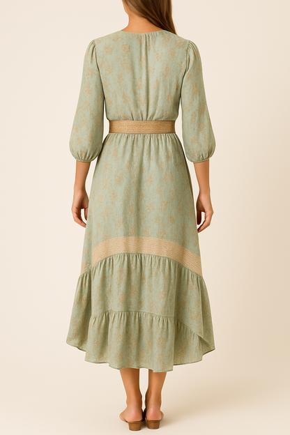 Asine™ | Robe Florale Élégante En Lin