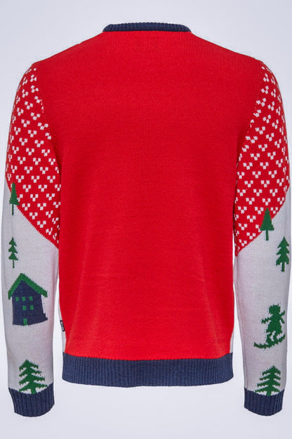 Pull Xmas Landscape Rouge