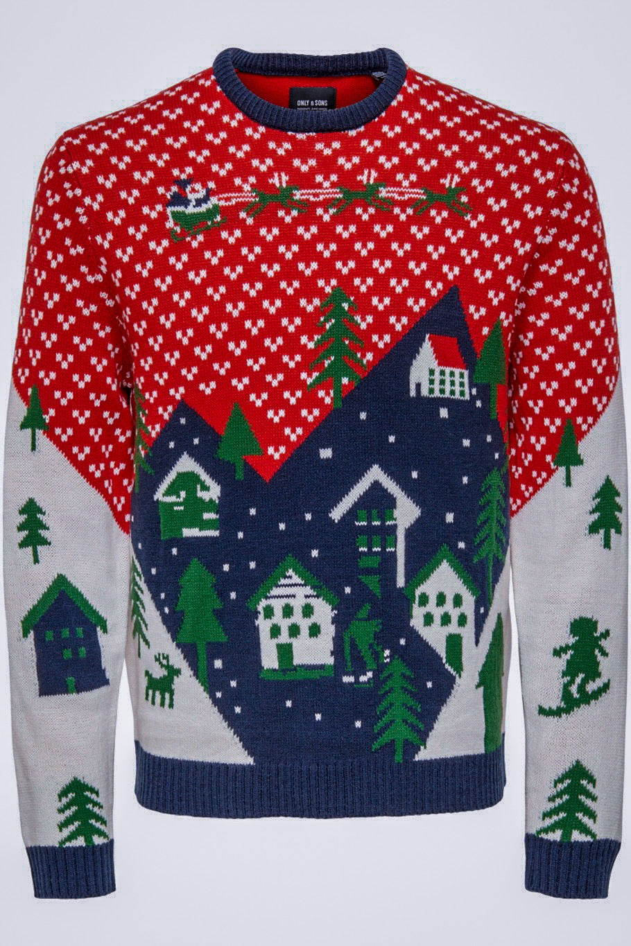 Pull Xmas Landscape Rouge