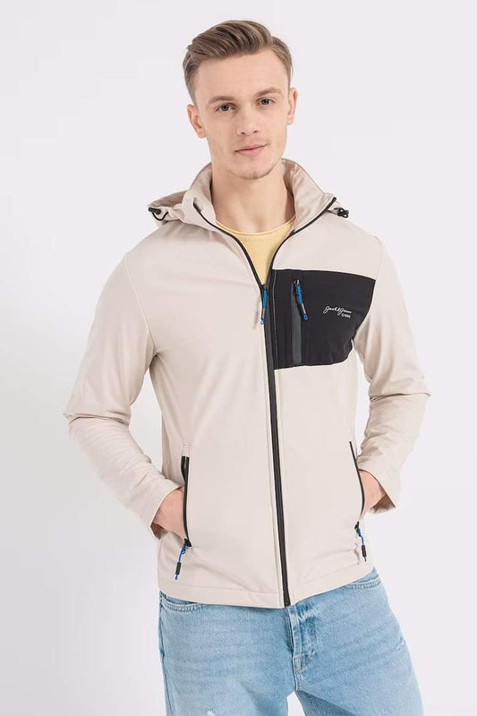 Veste JJTYSON SOFTSHELL Beige