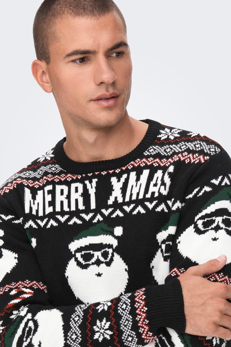 Pull Xmas Santa Noir