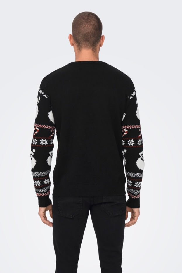 Pull Xmas Santa Noir