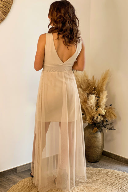 Robe Longue Beige Noémie