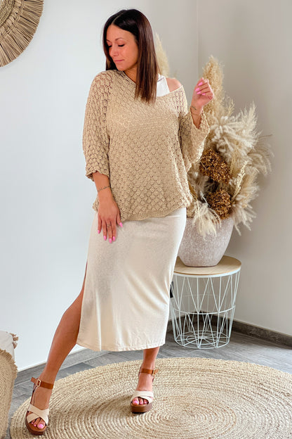 Robe Longue Austina Beige