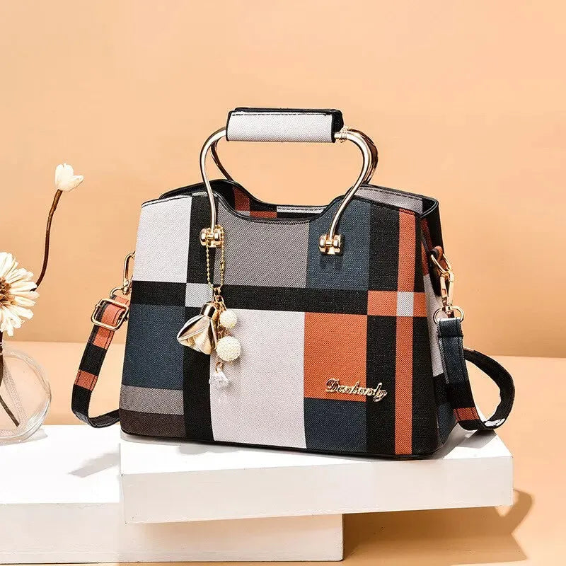 Sac à main femme élégant en similicuir, style SQUARE, polyvalent et chic