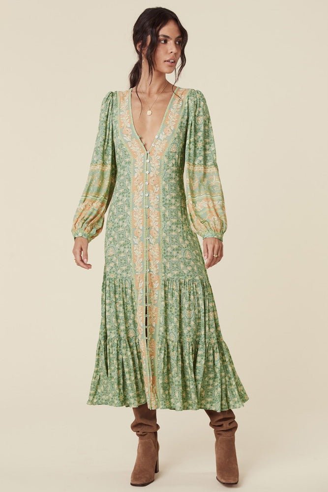 Pauline Laurent® | robe maxi imprimée avec boutons
