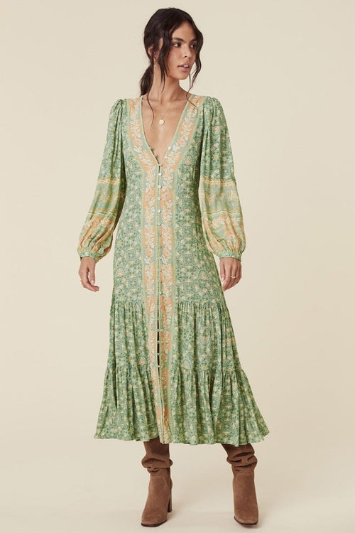 Pauline Laurent® | robe maxi imprimée avec boutons