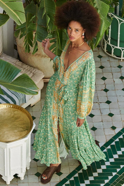Pauline Laurent® | robe maxi imprimée avec boutons