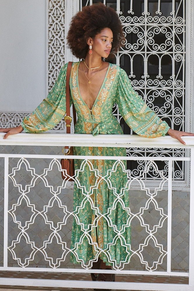 Pauline Laurent® | robe maxi imprimée avec boutons