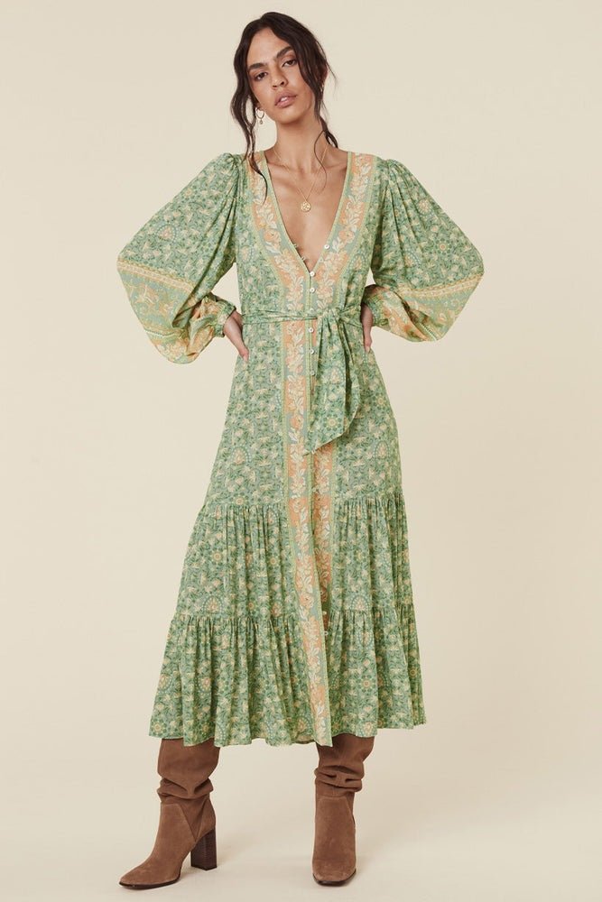Pauline Laurent® | robe maxi imprimée avec boutons