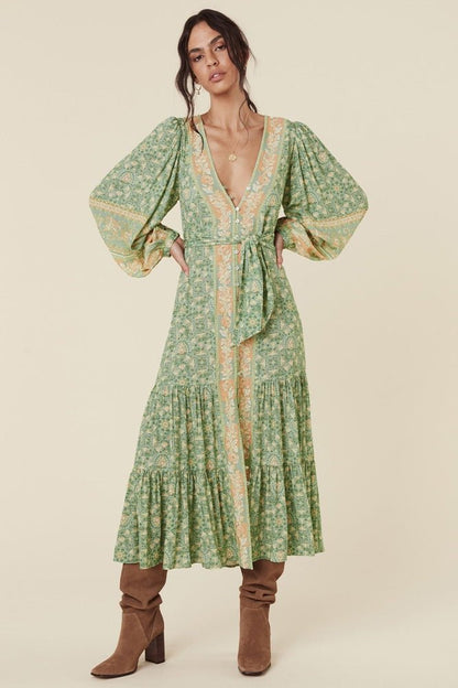 Pauline Laurent® | robe maxi imprimée avec boutons