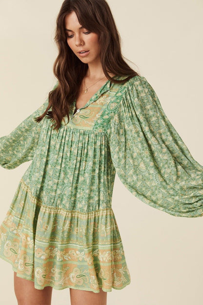 Pauline Laurent® | mini-robe paysanne avec imprimé splice