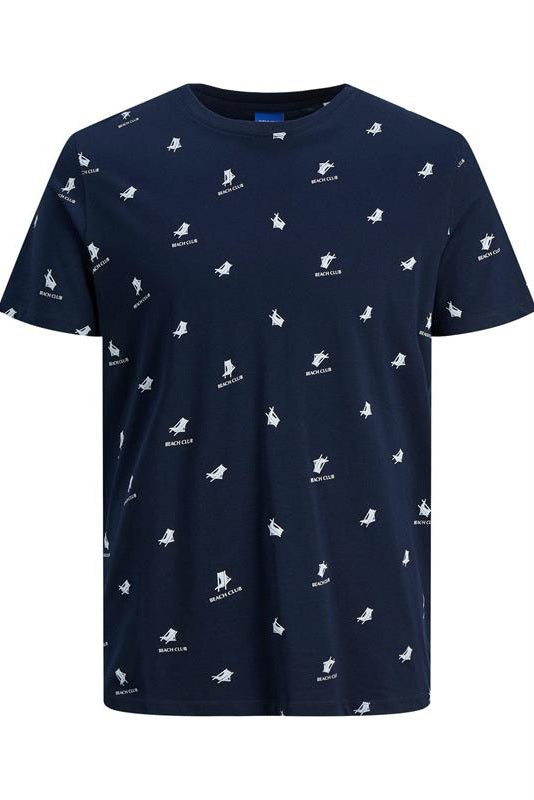 T-Shirt JORPOSITANO AOP TEE SS Bleu Marine