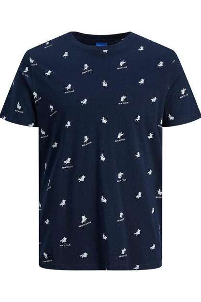 T-Shirt JORPOSITANO AOP TEE SS Bleu Marine