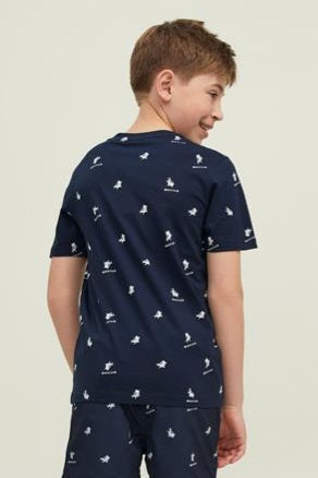 T-Shirt JORPOSITANO AOP TEE SS Bleu Marine