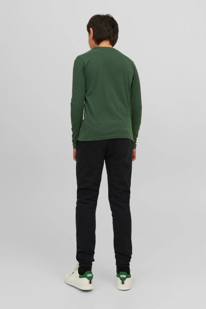 T-Shirt JJMIKK TEE LS CREW NECK JNR manches longues Vert