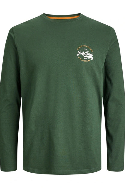 T-Shirt JJMIKK TEE LS CREW NECK JNR manches longues Vert