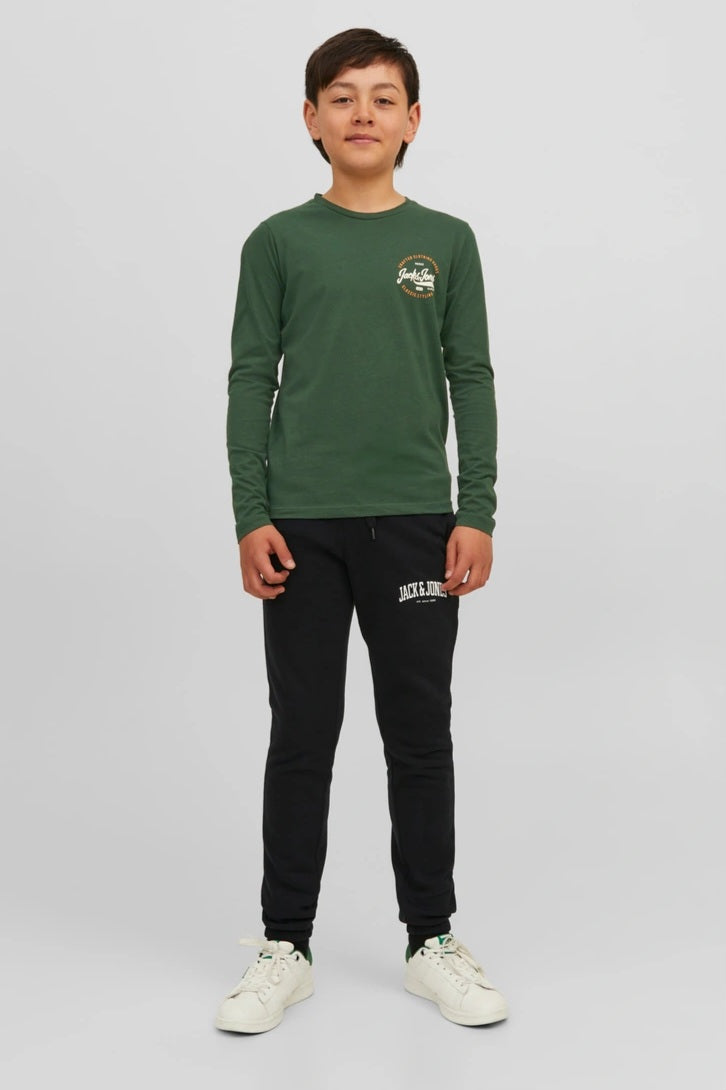 T-Shirt JJMIKK TEE LS CREW NECK JNR manches longues Vert