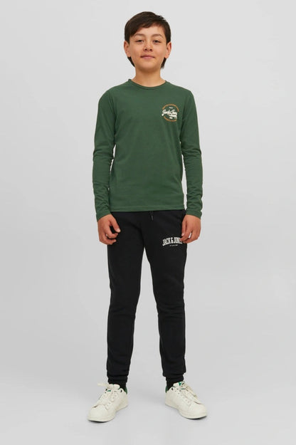 T-Shirt JJMIKK TEE LS CREW NECK JNR manches longues Vert